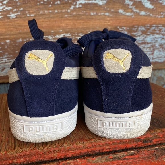 Puma Navy Suede Tennis Shoe - Picture 8 of 10